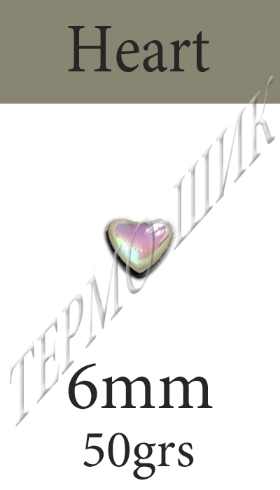  Color Stone Heart 6mm